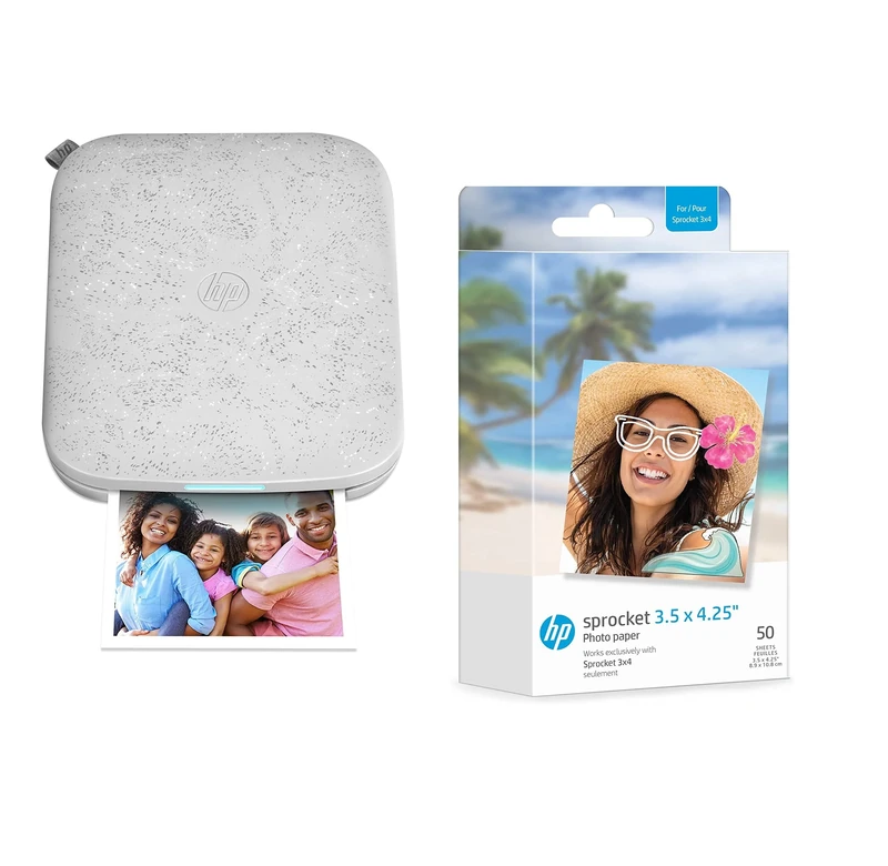 HP Sprocket 3x4 Instant Photo Printer – Wirelessly Print 3.5x4.25” Photos on Zink from iOS & Android Devices
