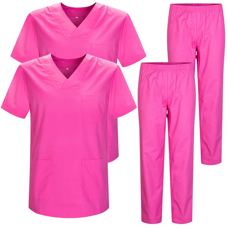 MISEMIYA - Pack * 2 Pcs - Uniforms Unisex Scrub Set – Medical Uniform with Scrub Top and Pants - Ref.2-8178 - Large, Pink 22