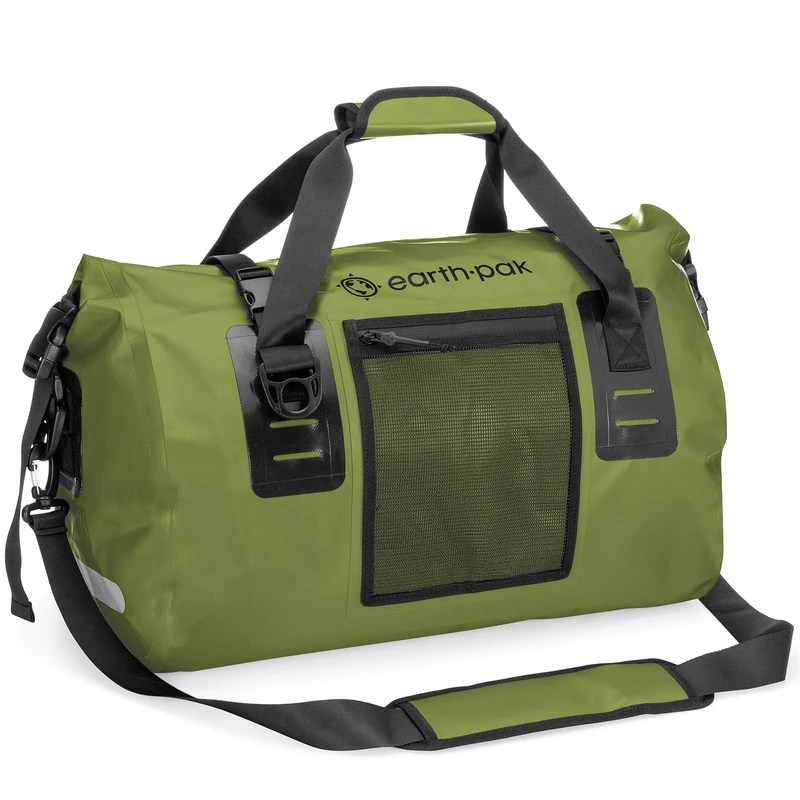 Earth Pak Waterproof Duffel Bag - Perfect for Any Kind of Travel, Lightweight, Large Storage Space, Durable Straps and Handles, Heavy Duty Material to Keep Your Gear Safe, Green, 120L