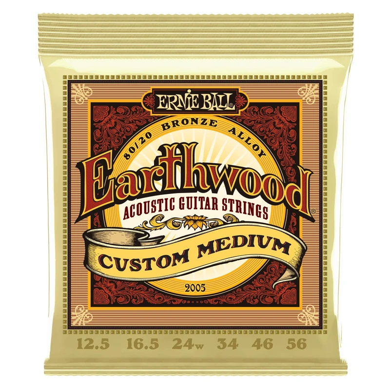 Ernie Ball Earthwood Custom Medium 80/20 Bronze Acoustic Guitar Strings - 12.5-56 Gauge