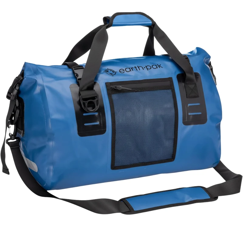 Earth Pak Waterproof Duffel Bag - Perfect for Any Kind of Travel, Lightweight, Large Storage Space, Durable Straps and Handles, Heavy Duty Material to Keep Your Gear Safe, Blue, 90L