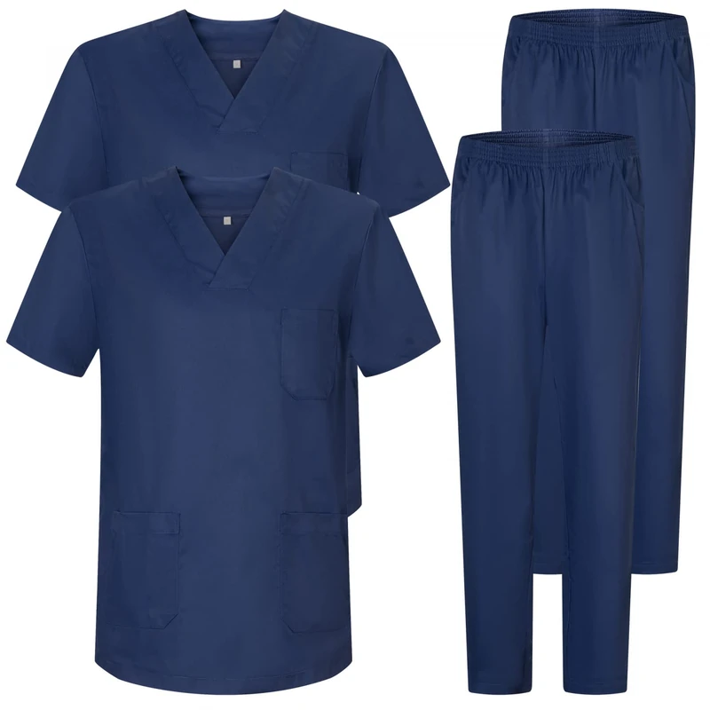MISEMIYA - Pack * 2 Pcs - Uniforms Unisex Scrub Set – Medical Uniform with Scrub Top and Pants - Ref.2-8178 - Large, Navy Blue 22