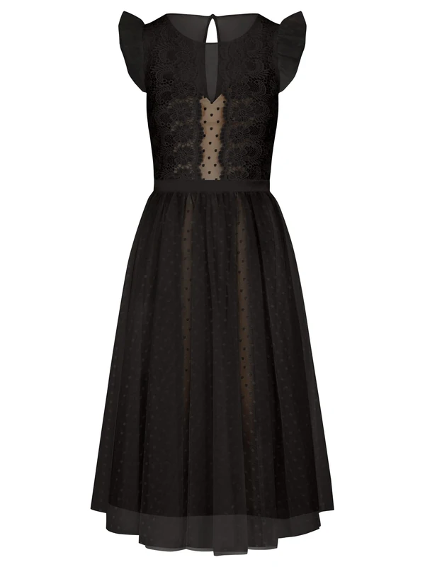 ApartFashion Women's Apart Romantic Cocktail Dress Special Occasion, Black, S