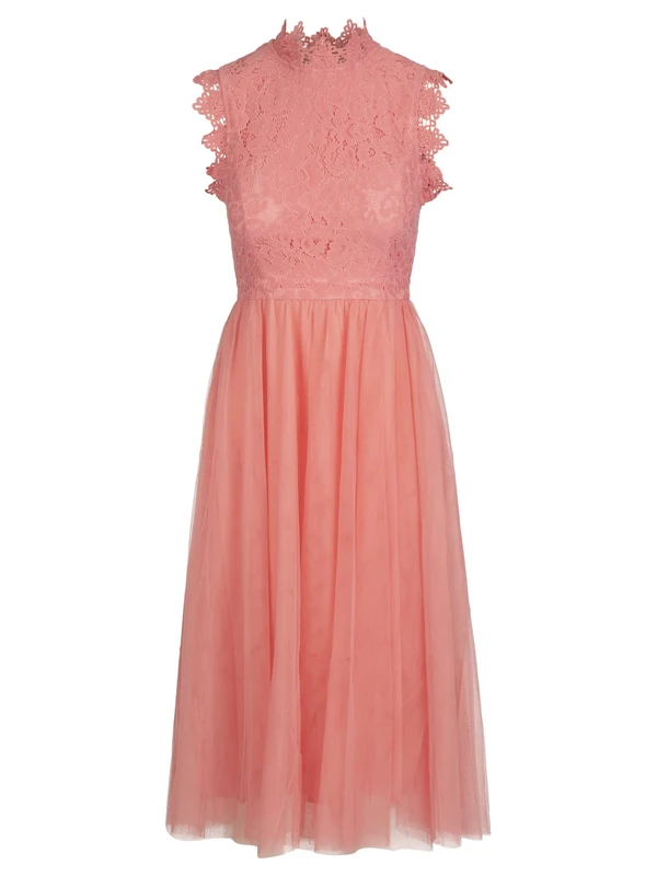 ApartFashion Women's Apart Lace and Tulle Cocktail Dress Special Occasion, Coral, M