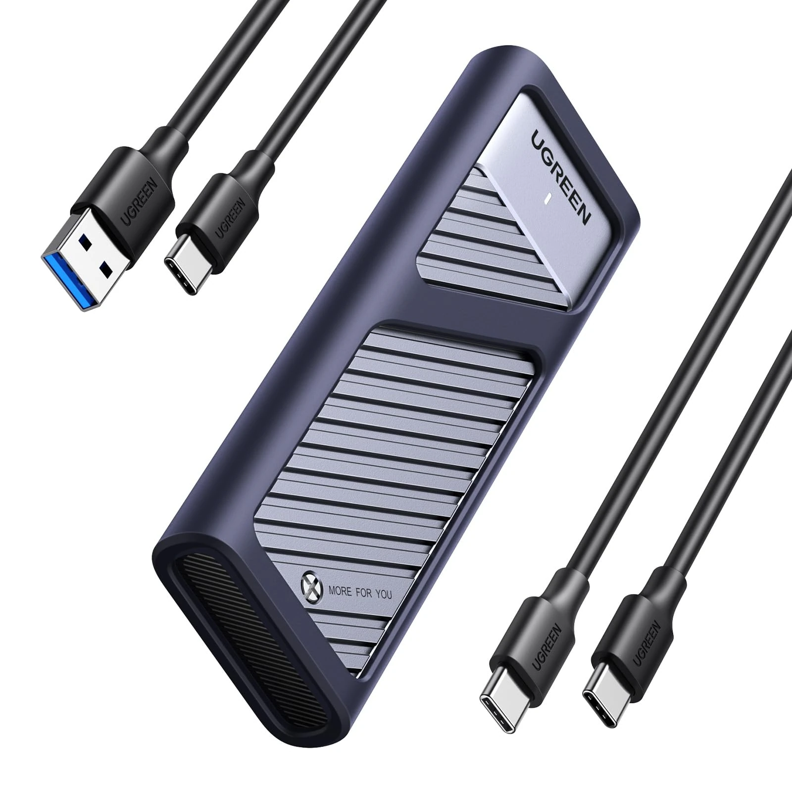 UGREEN M.2 NVME and SATA SSD Enclosure, [2023 UPGRADE] 10Gbps Heat Dissipation M2 PCIe and SATA External Hard Drive Enclosure with Silicone Case, M2 NVMe Caddy for M-Key/B+M Key in 2280/2242/2230/2260