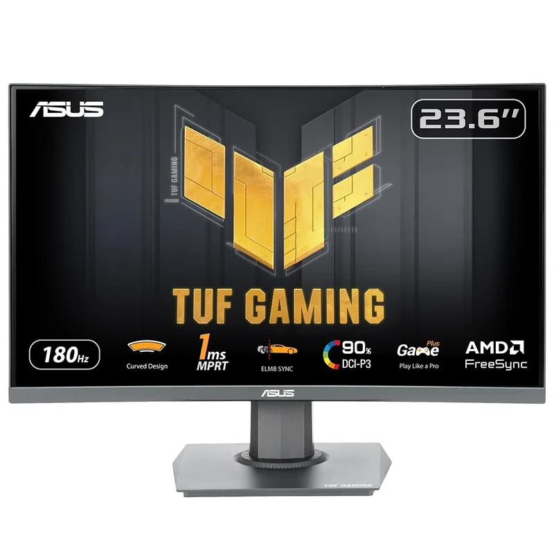 ASUS TUF Gaming VG24VQER Gaming Monitor – 24-inch(23.6 inch viewable), Full HD, Curved, 180Hz, ELMB SYNC, FreeSync, 1ms MPRT, DisplayWidget Center