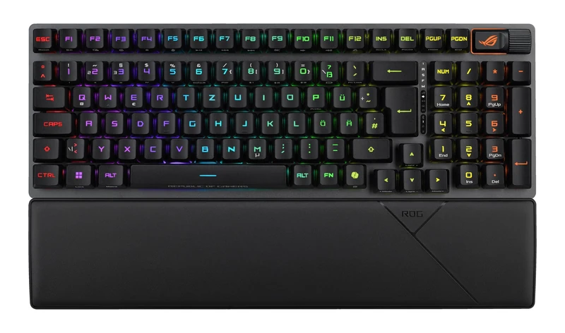 ASUS ROG Strix Scope II 96 RX Wireless Black Wireless Optical Gaming Keyboard (Bluetooth, 2.4 GHz, Wired USB, Streaming Hotkeys, ROG RX Optical Switches, ROG Keyboard Stabilizers, Black)