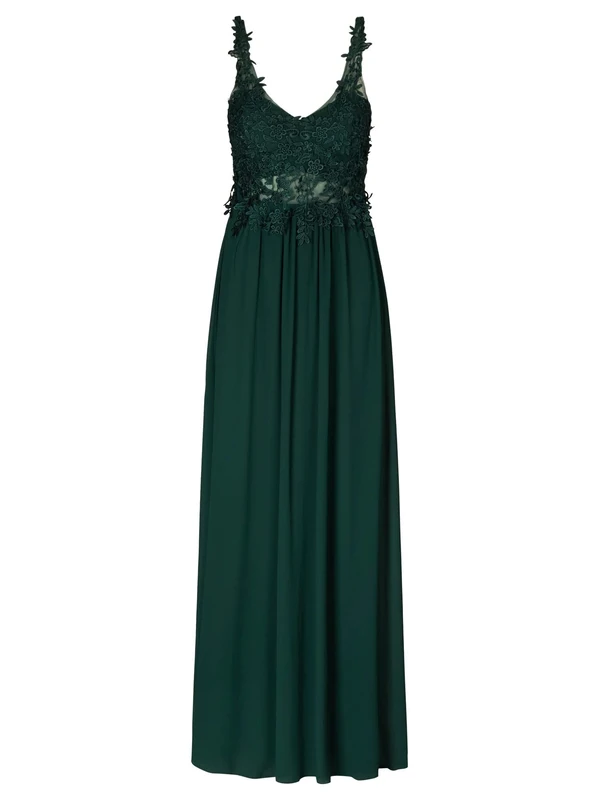 ApartFashion Women's Apart Chiffon Lace Mesh Evening Dress Special Occasion, Green Petrol, L