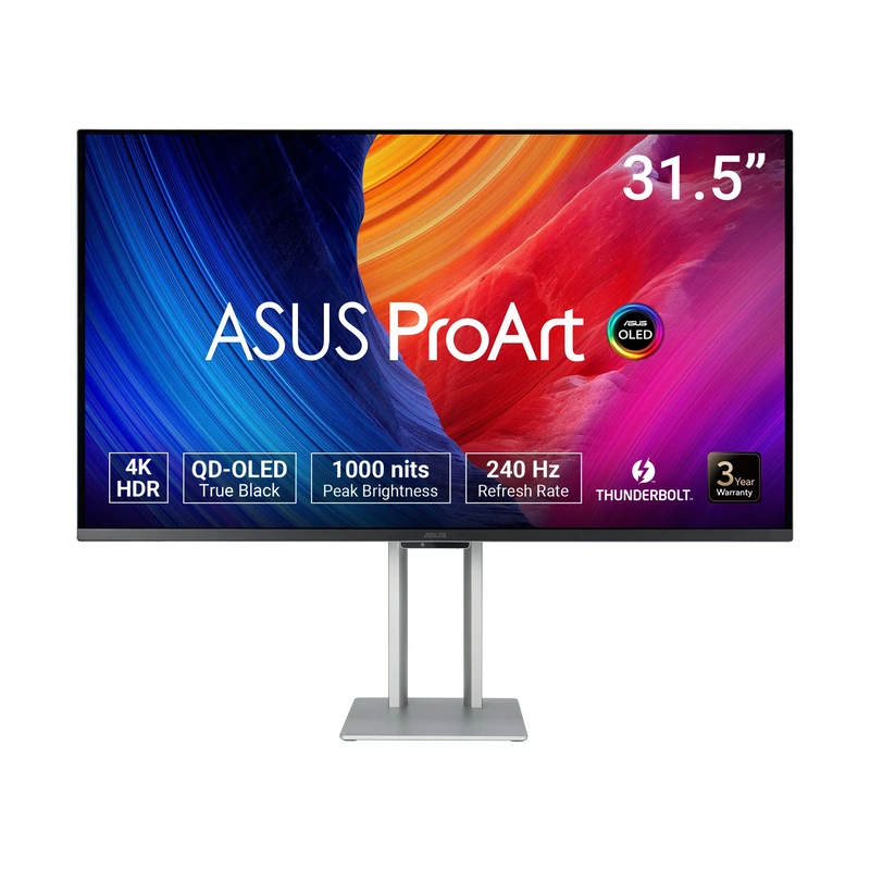 ASUS ProArt Display OLED PA32UCDM Professional Monitor – 32-inch, 4K UHD (3840 x 2160), QD-OLED, Ultra-slim, 240Hz, 0.1ms, Auto Calibration, HDR-10, HLG, Dolby Vision, 99% DCI-P3, ΔE < 1, Calman Ready