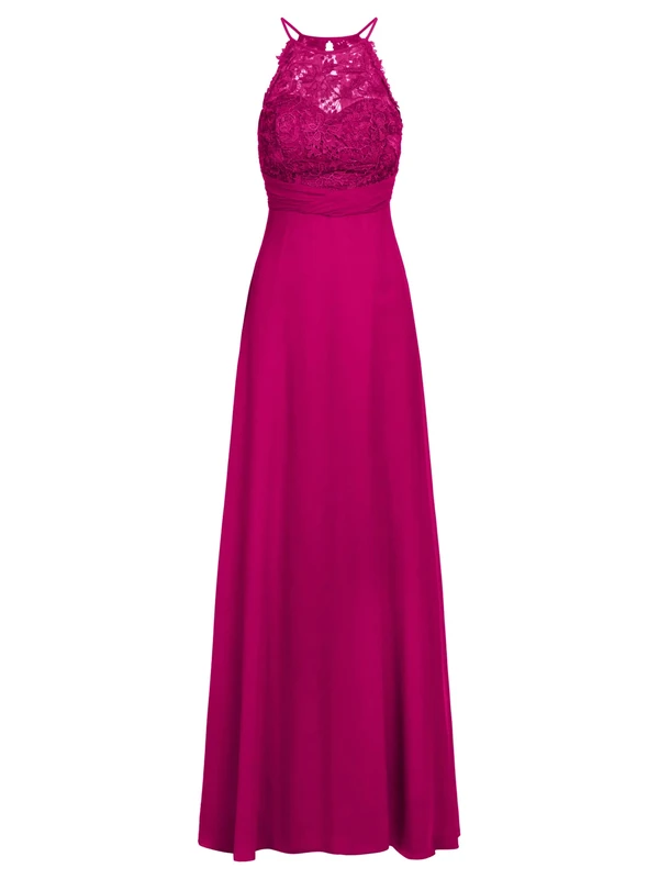 ApartFashion Women's Apart Chiffon and Lace Special Occasion Dress, Fuchsia, Regular