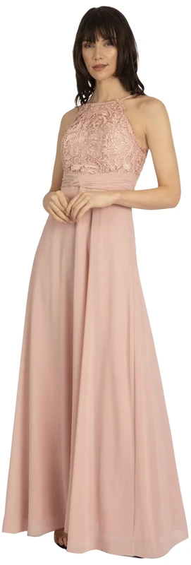 ApartFashion Women's Apart Chiffon Lace Evening Dress Special Occasion, Pink, M