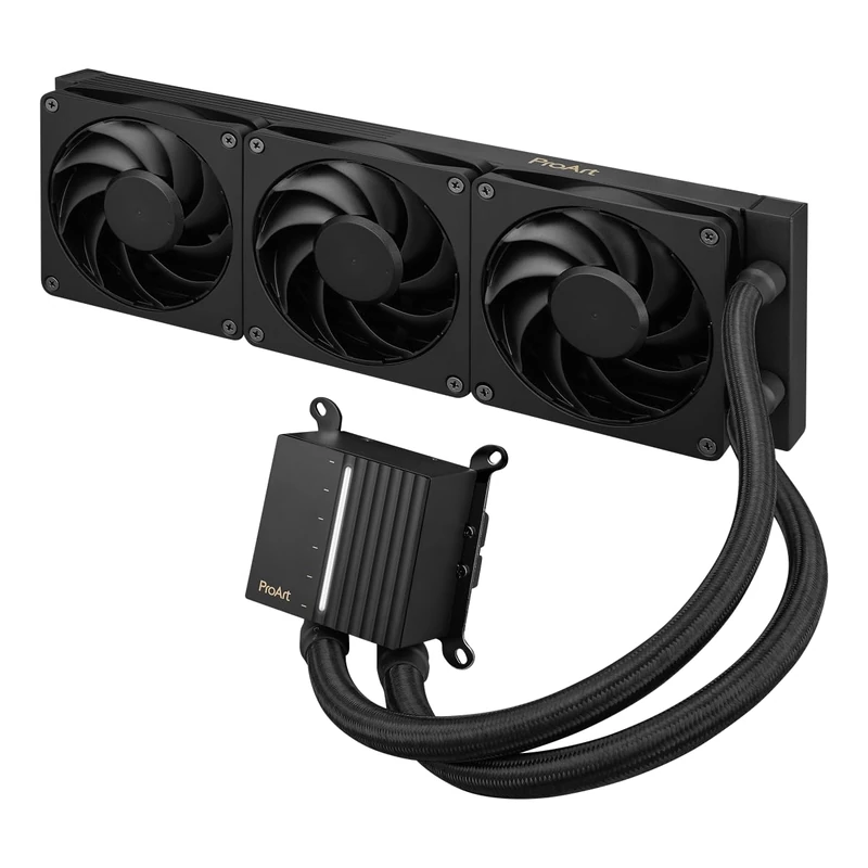 Asus ProArt LC 360 Liquid CPU Cooler, 3 Phase Motor, Alphacool Apex Stealth Metal Power Fans, illuminated Status Meter