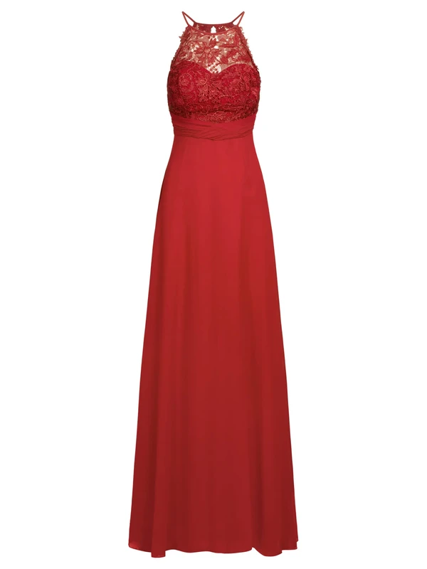 ApartFashion Women's Apart Chiffon Lace Evening Dress Special Occasion, red, S