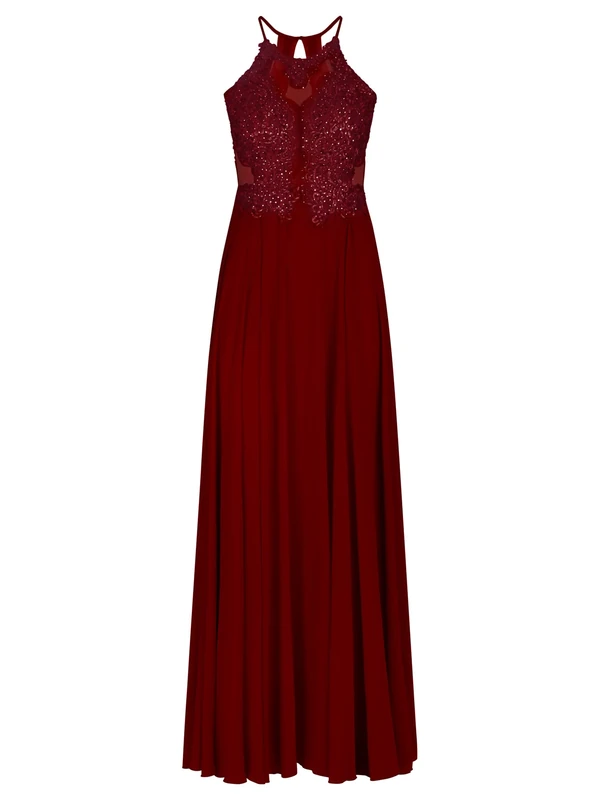 ApartFashion Women's Apart Lace Chiffon Evening Dress Special Occasion, Bordeaux, L