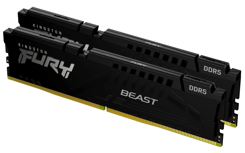 Kingston FURY Beast Black DDR5 64GB (2x32GB) 5200MT/s CL40 DIMM Desktop Gaming Memory Kit of 2 Intel XMP - KF552C40BBK2-64