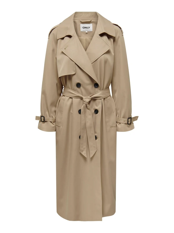 ONLY Female Double Breasted Trench Coat, Tannin, XL