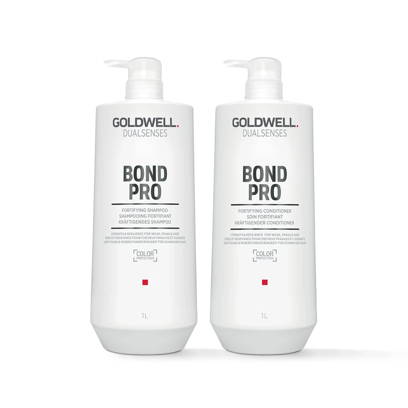 Goldwell Dualsenses Bond Pro Fortifying Shampoo and Conditioner Set for Weak and Fragile Hair, 1 Litre