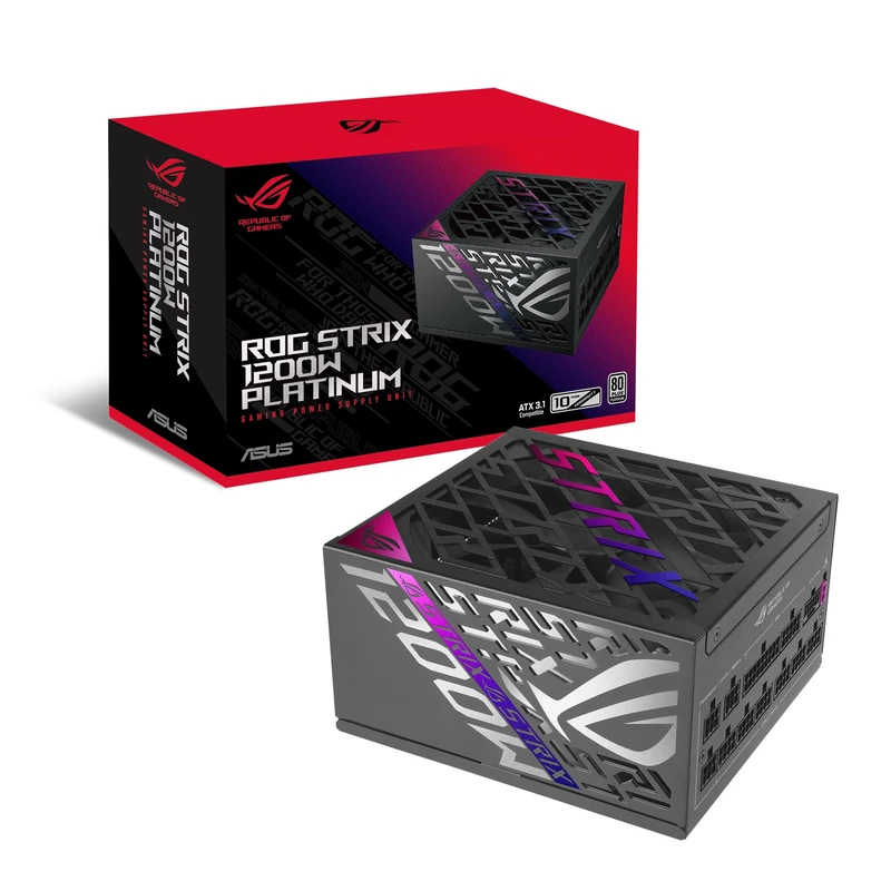Asus ROG Strix 1200W Platinum PSU, Fully Modular, 80+ Platinum, ATX 3.1, PCIe 5.0, GaN MOSFET, Intelligent Voltage Stabilizer