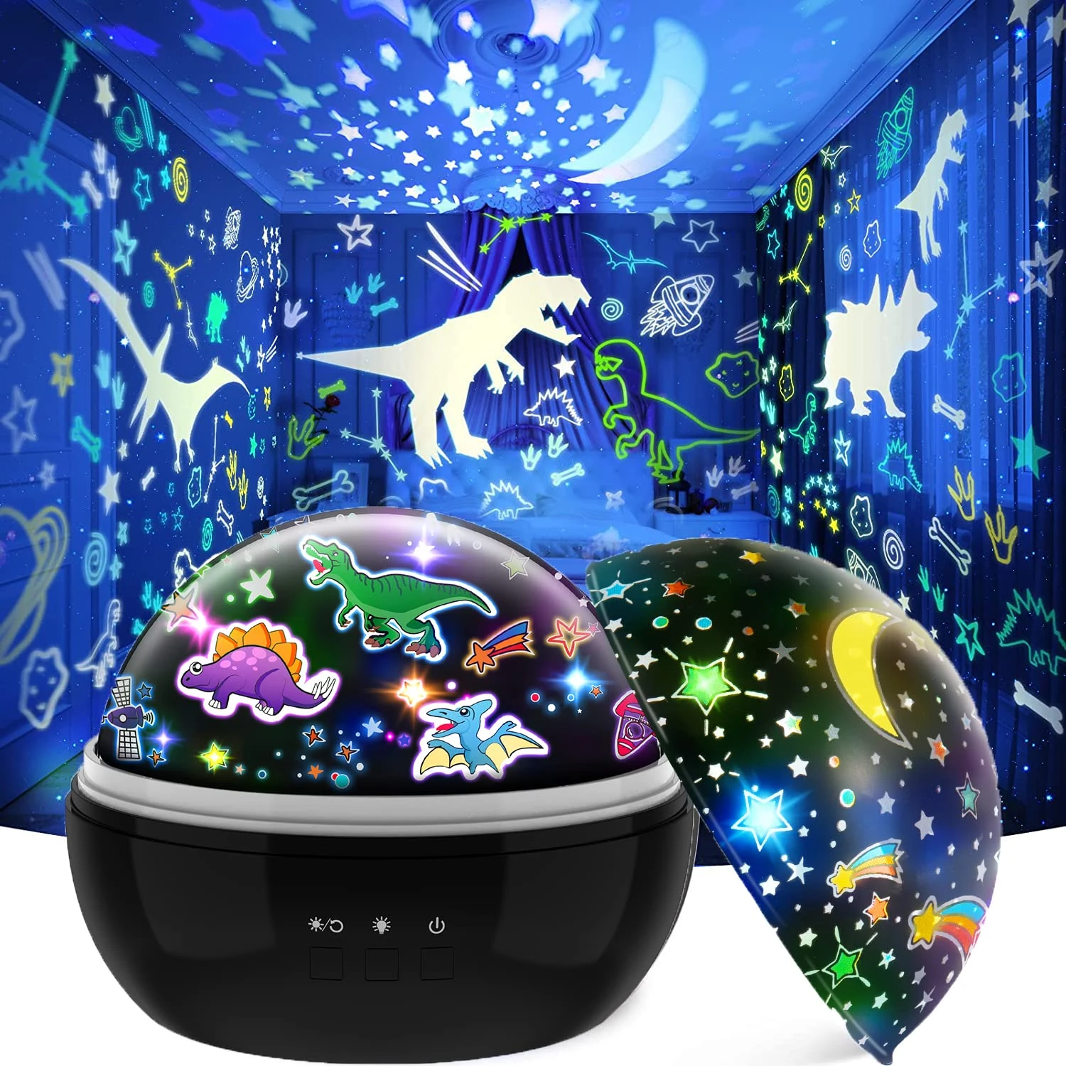 EUCOCO Dinosaur Toys for 1-10 Year Olds, Star Projector Night Light for Kids Boys Sensory Toys for Autism Baby Lights Projector
