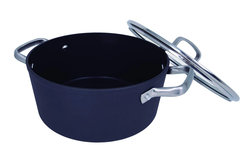 Arcos Samoa Series | Non-Stick Casserole 24 cm and 4.3 L | Forged Aluminum | Full Induction | Cold Effect Stainless Steel Handles | Energy Saving System | Dishwasher Safe | Black Color - Image 1