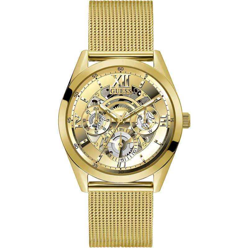 GUESS Men Analog Japanese Quartz Watch with Stainless Steel Strap GW0368G2