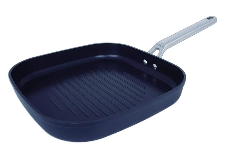 Arcos Samoa Series | Non-Stick Grill 28 x 28 cm | Forged Aluminium | Full Induction | Cold Effect Stainless Steel Handle | Energy Saving System | Dishwasher Safe | Black