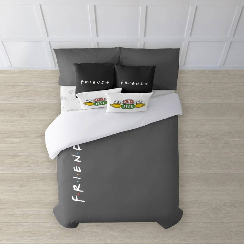 BELUM | Duvet Cover with Buttons 100% Cotton Friends Marengo Model Bed of 90 (155x220 cm); Lightweight and Comfortable Duvet Cover; Duvet Cover Official licenses