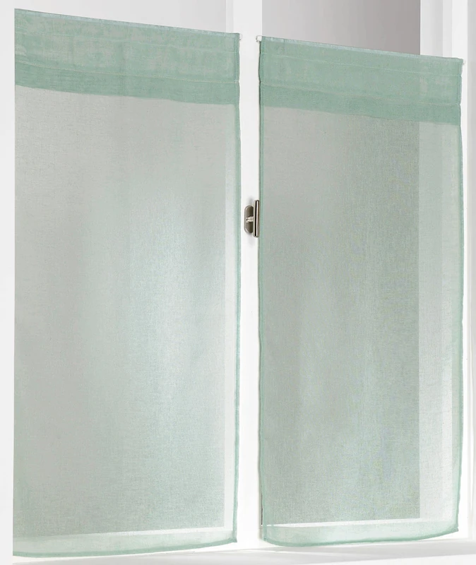 LINDER Kaolin 0169/41/427 Pair of Net Curtains 60 x 200 cm Light Green