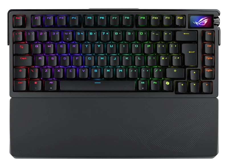 ASUS ROG Azoth Extreme 75% Gaming Mechanical Keyboard, Aluminum Chassis, Carbon Fiber Plate, Adjustable Gasket Mount, 3-Layer Dampening, OLED Touchscreen, ROG NX Snow Switches, PBT Keycaps | UK Layout