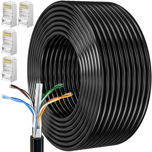MEIPEK Ethernet Cable 15m Cat 7, Long Internet Cable 15 Meters Cat7 Flat High Speed Lan Cable Wifi Cable 600MHz 10Gbps Slim Black Network Cable Rj45 Patch Cable 50ft for Router Modem