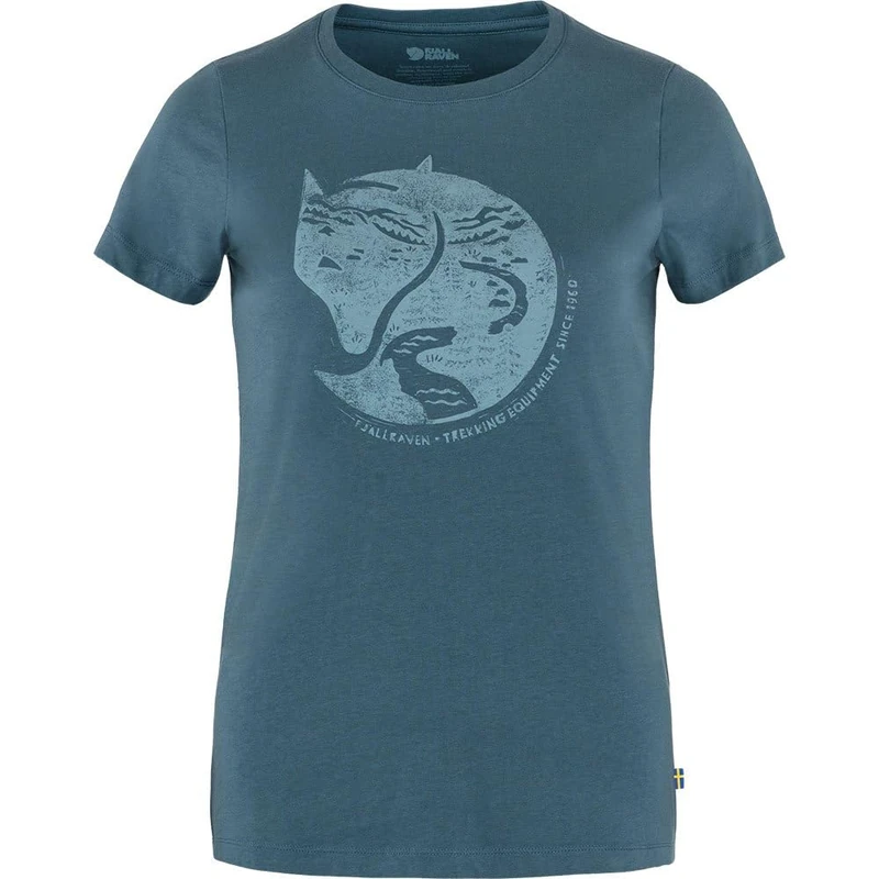 FJALLRAVEN Women's Arctic Fox Print T-Shirt W, Indigo Blue, S - Image 1