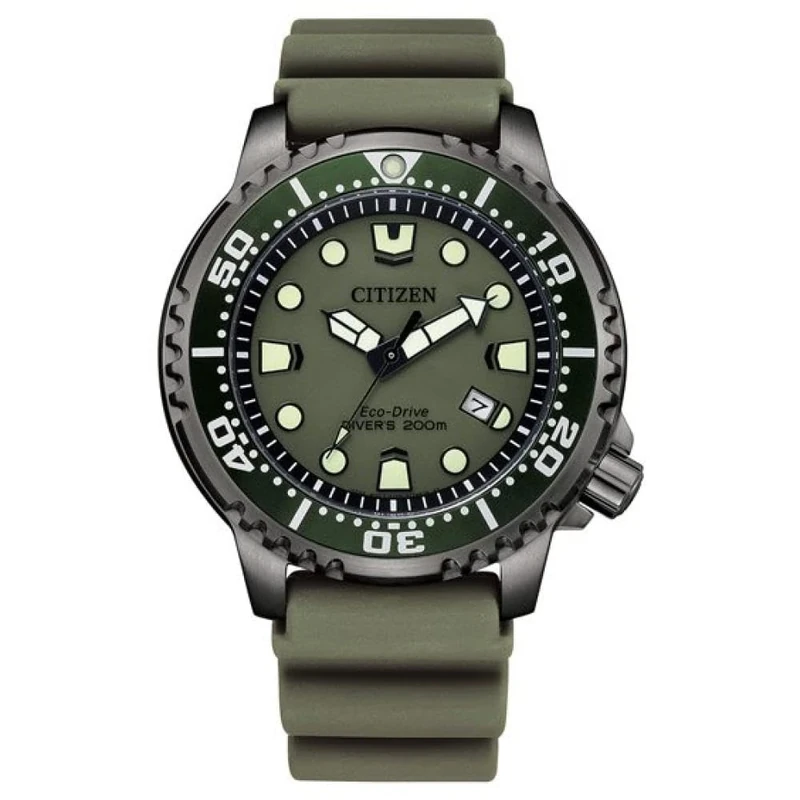 Citizen Men's Analogue Eco-Drive Watch with a Rubber Band Promaster Marine