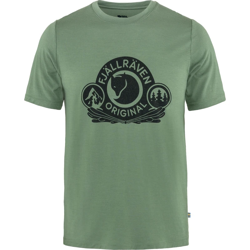 Fjallraven 84117-614 Abisko Wool Classic SS M T-Shirt Men's Patina Green Size L