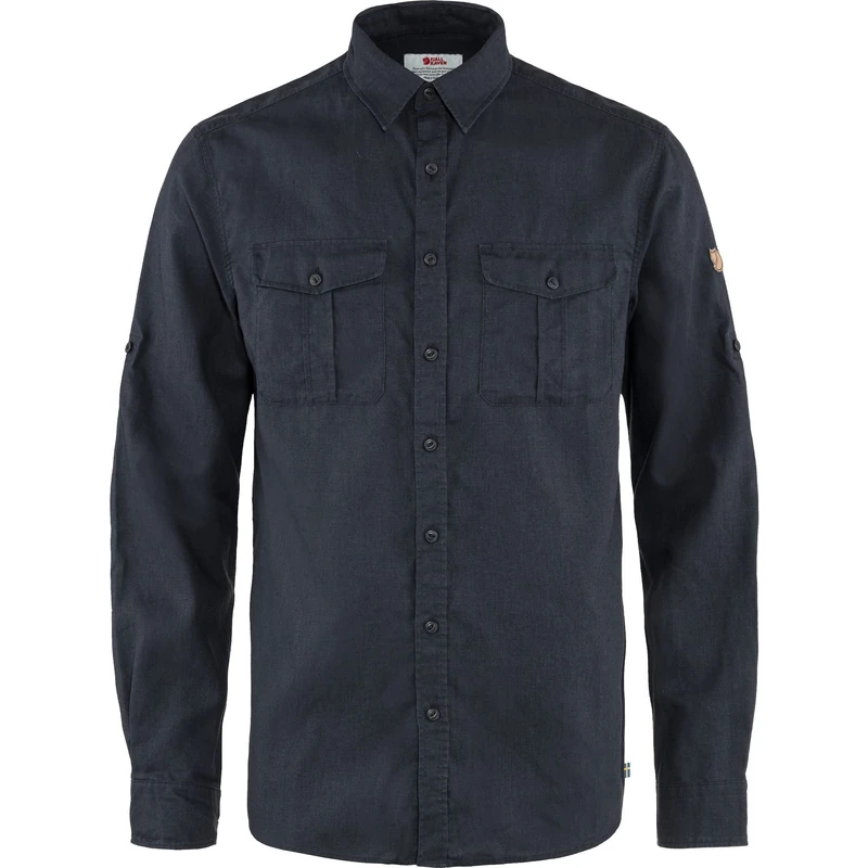 Fjallraven 87208-555 Övik Travel Shirt LS M Shirt Men's Dark Navy Size XXL