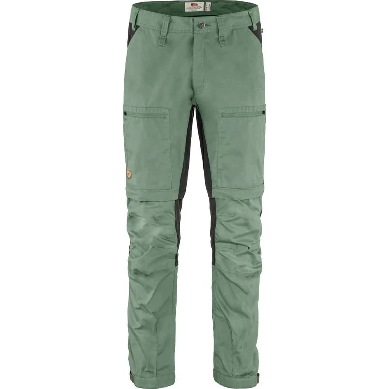 Fjallraven 81535R-614-030 Abisko Lite Trekking Zip-Off M Reg Pants Men's Patina Green-Dark Grey Size 52
