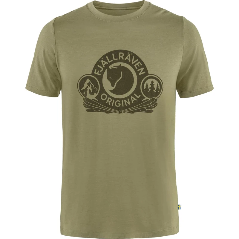Fjallraven 84117-622 Abisko Wool Classic SS M T-Shirt Men's Light Olive Size S