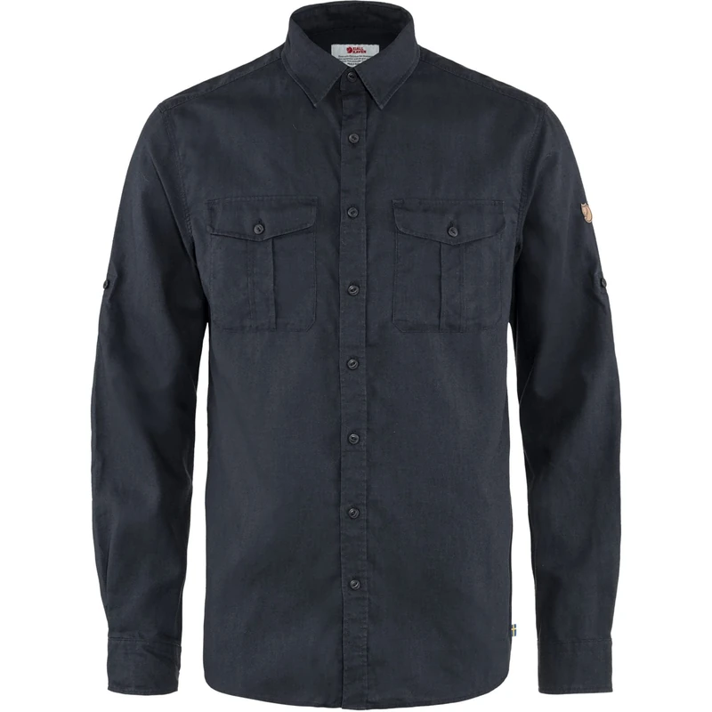 Fjallraven 87208-555 Övik Travel Shirt LS M Shirt Men's Dark Navy Size XS