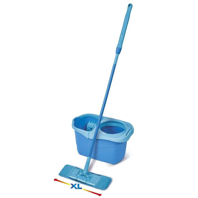 Spontex - Express System+ XL - Flat Mop and Rotary Spin Bucket Kit - XL Head - Optimal Spin - 1 Kit