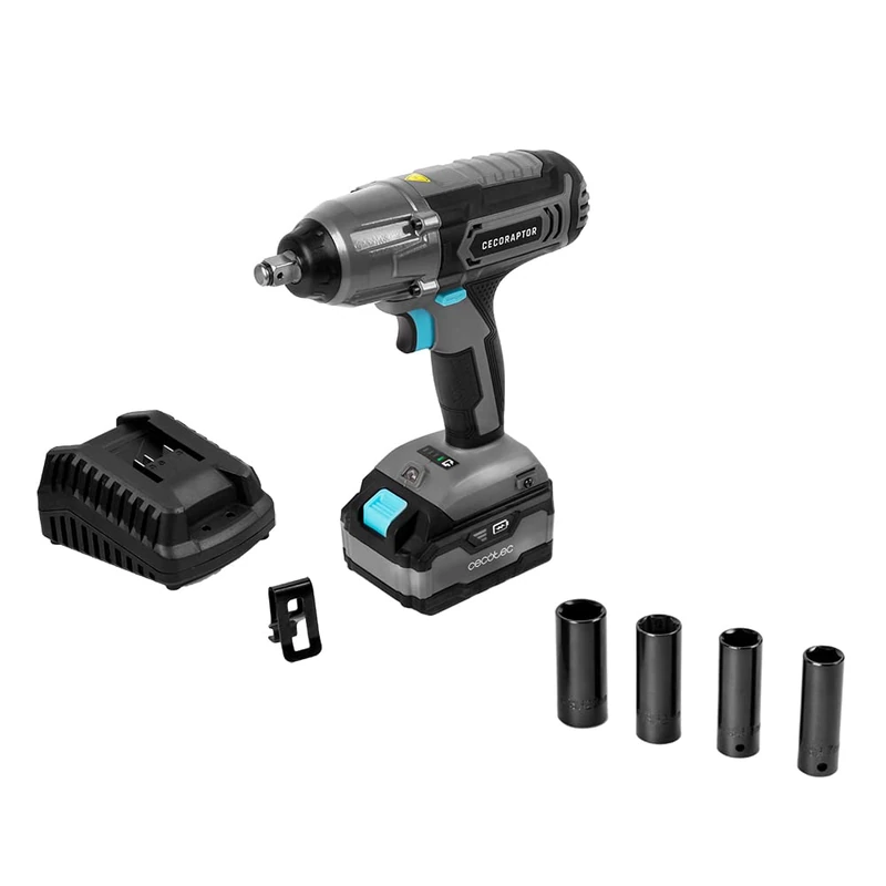 Cecotec CecoRaptor Perfect Impact 4020 Ultra Cordless Impact Wrench 20V and 4000mAh Battery, No-Load Speed 2300 RPM, Impact Ratio 3000 BPM, Max Torque 400 Nm, Drill Chuck