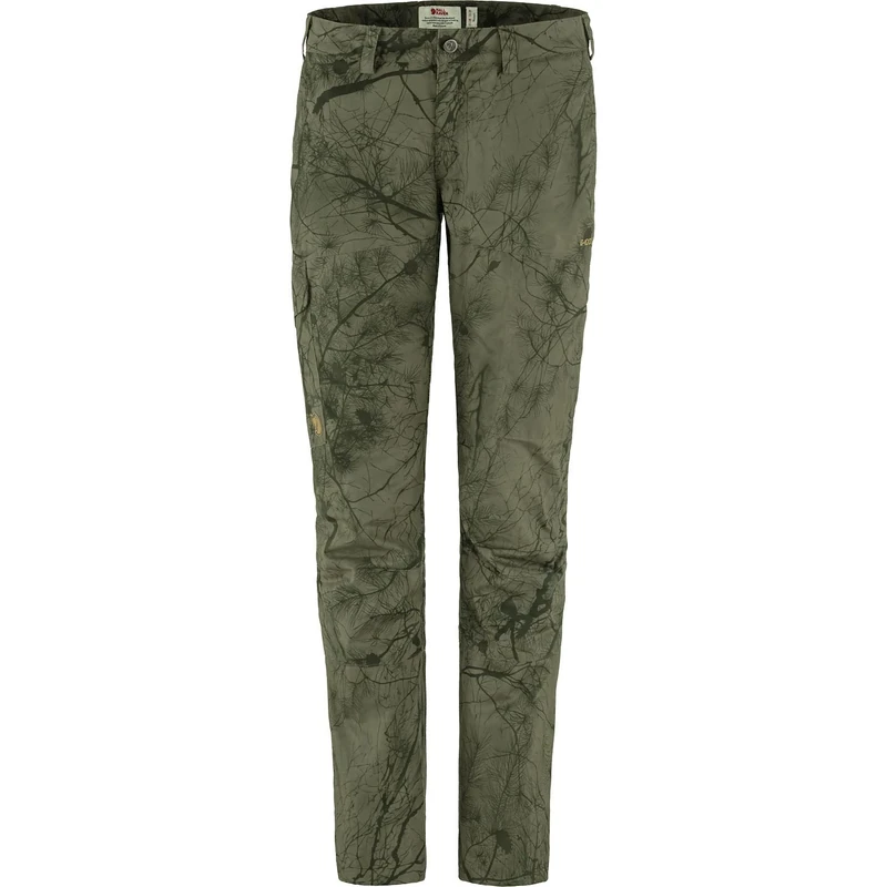 Fjallraven 89170-626 Karla Trousers Hydratic W Pants Women's Green Camo Size 48