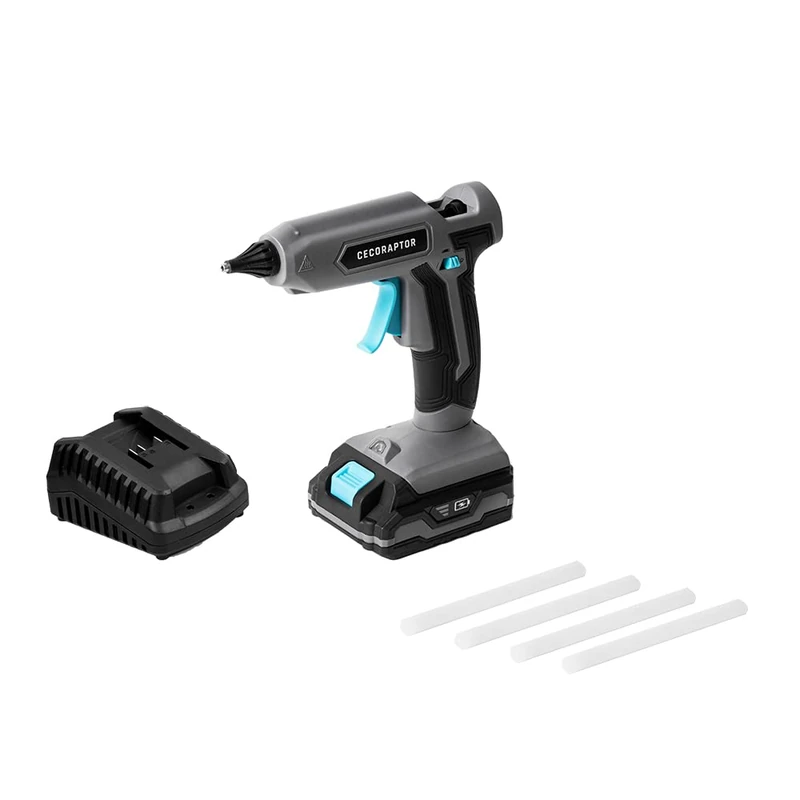 Cecotec CecoRaptor Perfect Fix 2020 Advance Cordless Glue Gun. Battery 20V and 2000 mAh, Bars Diameter 11 mm and 150 mm Long, Working Temperature 180ºC, Autonomy up to 30 min