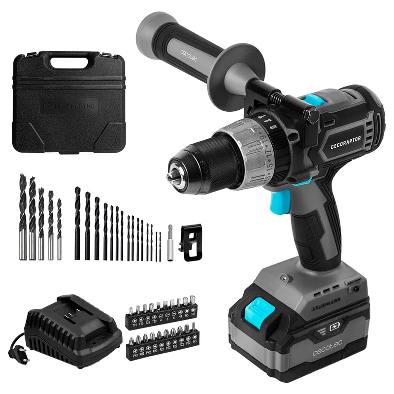 Cecotec CecoRaptor Perfect ImpactDrill 4020 Brushless Ultra Battery Impact Drill, 20V 4000mAh Battery, No Load Speed 2000rpm, Impact Ratio 30000bpm