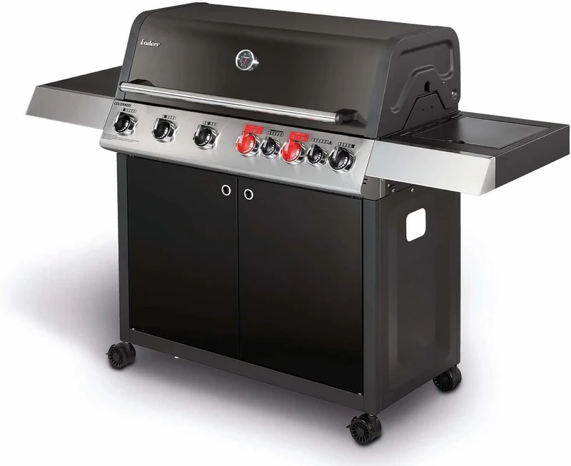 Enders Colorado 6 IK Turbo Gas Grill, Outdoor Barbecue with 6 Gas Burners, Backburner & 2 Turbo Zones, Cast Iron Grid, 167 x 58 x 118 cm, 30 mbar #852333 - Image 1