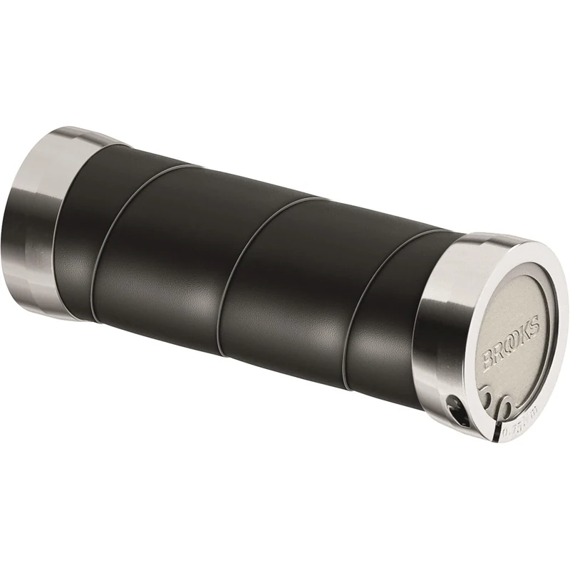 Brooks Slender Leather Grips (100 + 100 mm) – Black-New22 Unisex Adult Handlebars, Black, Standard