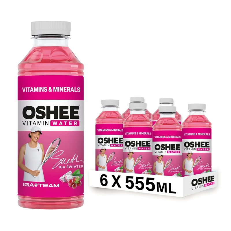 Oshee Vitamin Water – Non-carbonated red grape and dragonfruit flavour drink with addition of vitamins, zinc and iodine. Pasteurized, 555ml (Pack of 6).