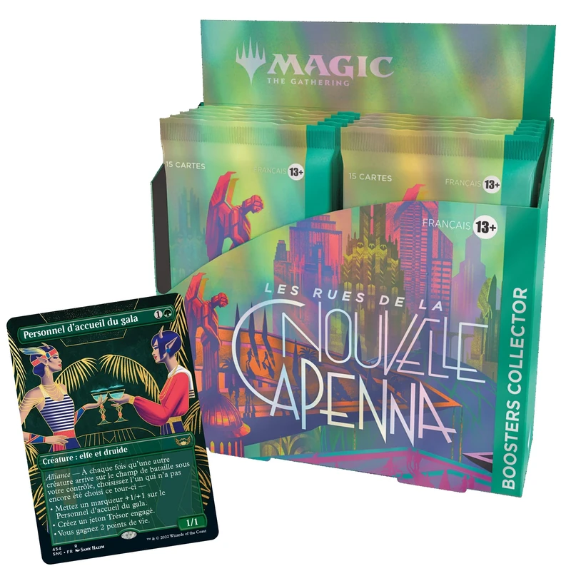 Wizards of the Coast Magic: The Gathering Streets of New Capenna Collector's Booster Box, 12 Boosters and Presentation Card