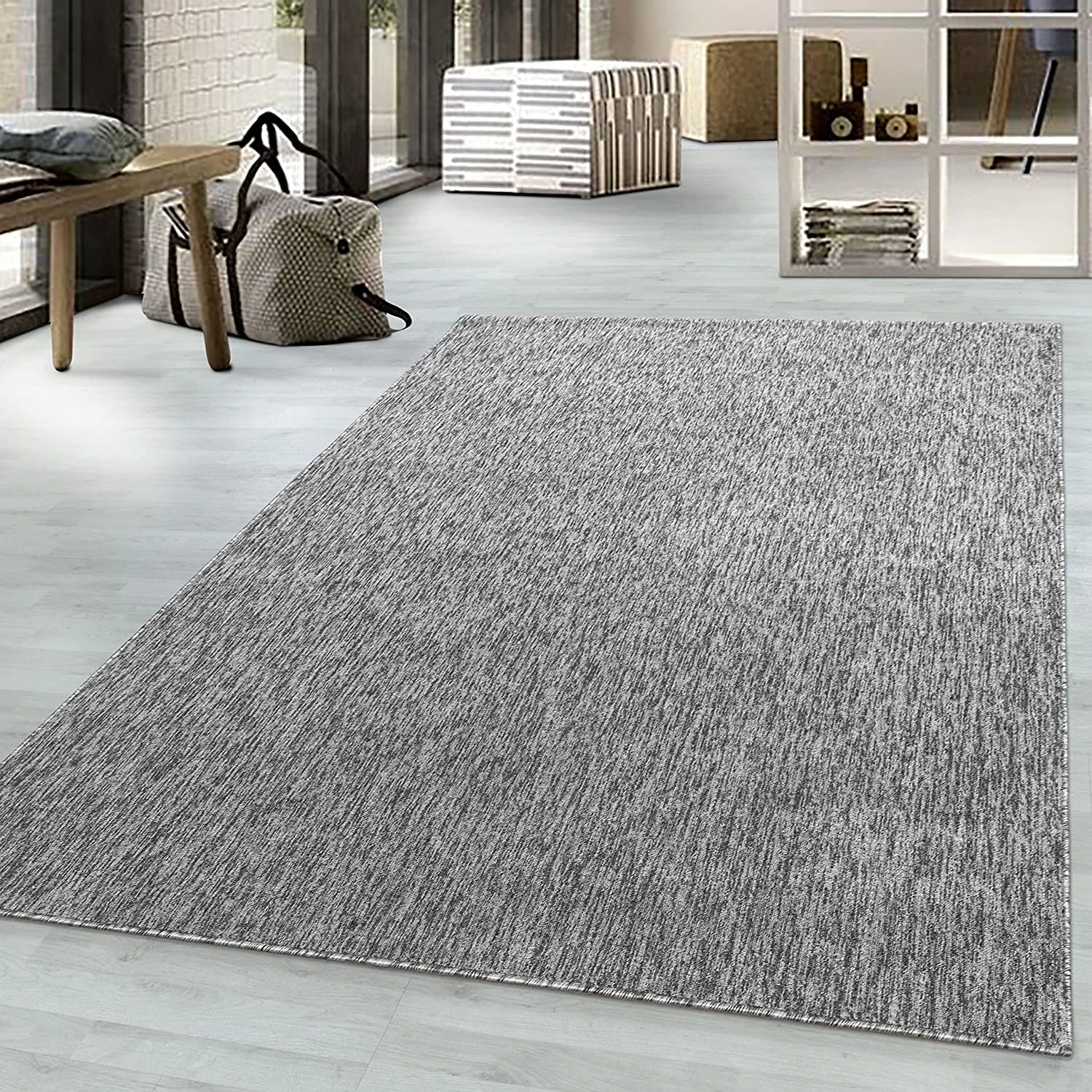 viceroy bedding NIZZA Modern Rugs Living Room Carpet Mat For Bedroom Large Area Rug Hallway Kitchen Extra Large Size Short Pile Flat Weave (60cm x 110cm (2ft x 3.6ft), Light Grey)
