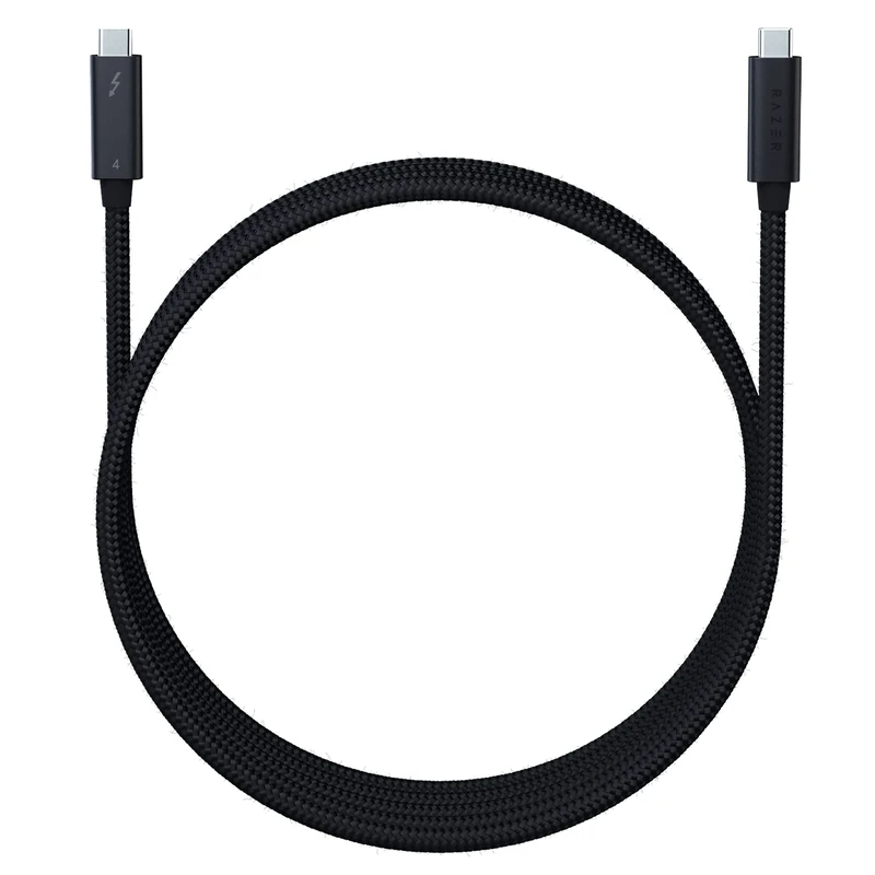 Razer Thunderbolt 4 Cable - Thunderbolt 4 Cable (Up to 40 Gigabits per second, up to 8K Resolutions, up to 100W Charging, Ultimate Compatibility) Black | 0.8M