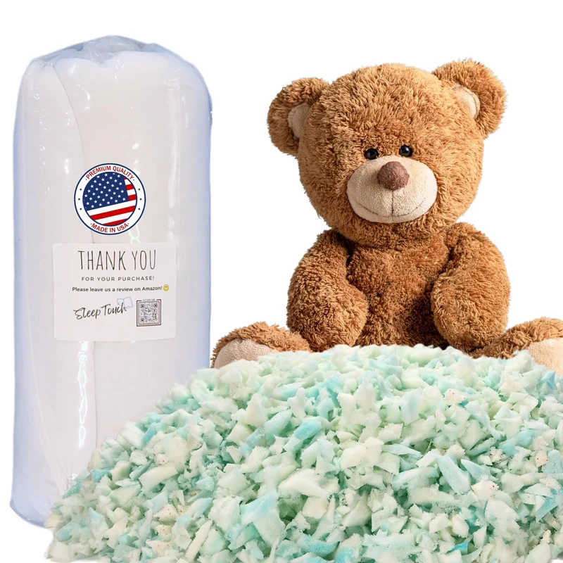 Sleep Touch - Shredded Memory Foam (20 Pound), Made in USA, 20 LBS Refill, Bean Bag Refill, Stuffing for Couch, Filler for Chair and Pillow, Filling for Cushions. - Image 1