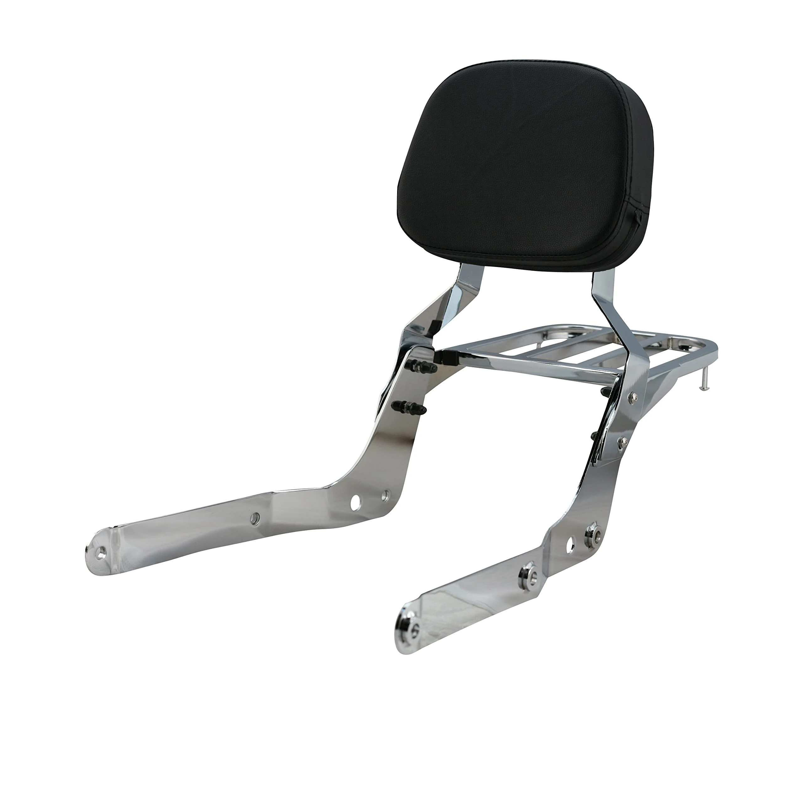 Sissybar Backrest and Luggage Rack for Honda Shadow Aero VT750C 2004-2023 (Chrome Finished)